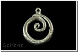 Anh�nger "Spirale", 21x27,5mm, siberfb. geb�rstet, 925er Silber, 1 Stk.