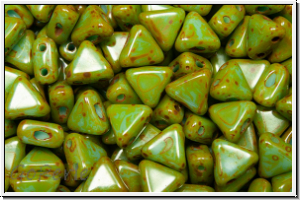 KHEOPS� PAR PUCA�, 6x5mm, olivine, dk., op., picasso, 50 Stk.