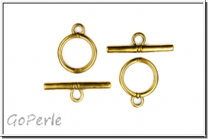 Toggle-Verschluss "Simple Ring", 15x12mm, antikmessingfb., Messing, 1 Stk.