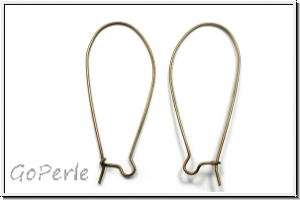 Ohrhaken "Long Loop", 32x15mm, antikmessingfb., Messing, 1 Paar