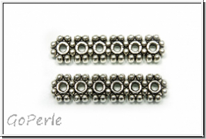Steg "Daisy", 6-Loch, f�r Kette/Armband, 20x5mm, antiksilberfb., Tibetsilber, 1 Stk.