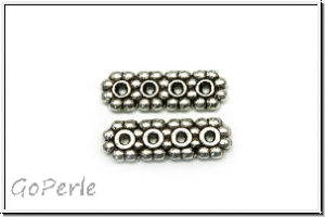 Steg "Daisy", 4-Loch, f�r Kette/Armband, 13,5x5mm, antiksilberfb., Tibetsilber, 1 Stk.