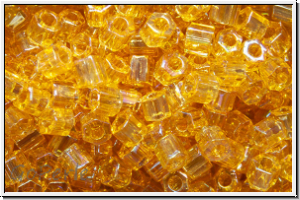 TH-11-0162, TOHO Hexagon, 11/0, topaz, lt., trans., AB, 10g