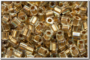 TH-11-0994, TOHO Hexagon, 11/0, crystal, trans., gold-ld., AB, 10g