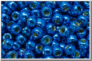 R-08-0585PF, TOHO Rocailles, 08/0, blue, royal, galv., met., perm.-finish, 10g