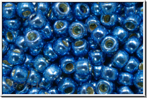 R-08-0586PF, TOHO Rocailles, 08/0, blue, cobalt, galv., met., perm.-finish, 10g