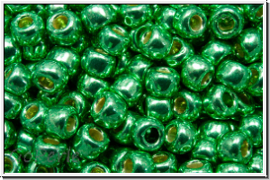 R-08-0588PF, TOHO Rocailles, 08/0, spearmint, galv., met., perm.-finish, 10g