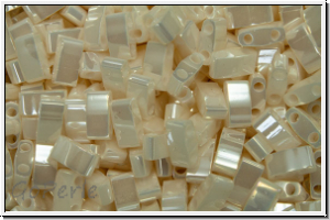 HTL-0592, MIYUKI Half Tila Beads, ivory pearl, antique, ceylon, 5g