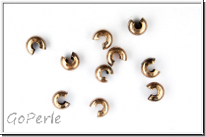 Kaschierperlen, "Crimp Cover", 4mm, glatt, kupferfb., Messing, 10 Stk.