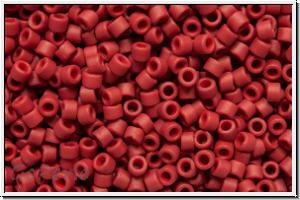 DB0796, MIYUKI Delica, 11/0, red, dk. (dyed), op., semi matte, 5g