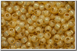 R-11-2110PF, TOHO Rocailles, 11/0, topaz, lt., opal, silver-ld., perm.-finish, 10g