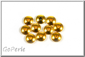 Spacer "Disc", 2x6mm, goldfb., Tibetsilber, 10 Stk.