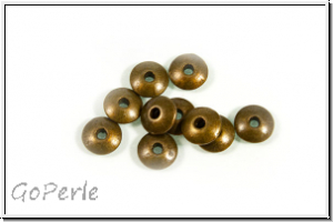 Spacer "Disc", 2x6mm, antikmessingfb., Tibetsilber, 10 Stk.