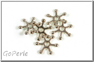 Spacer "Snowflake", 2x15mm, silberfb., Tibetsilber, 5 Stk.