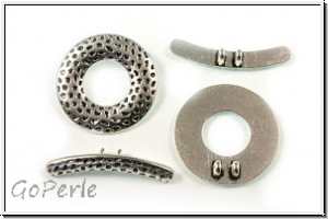 Toggle-Verschluss "Ring", 25mm, antiksilberfb., Metall, 1 Stk.