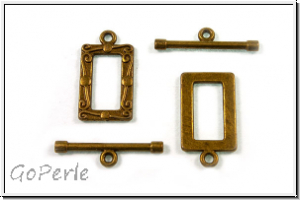 Toggle-Verschluss "Bilderrahmen", 21x11mm, antikmessingfb., Metall, 1 Stk.