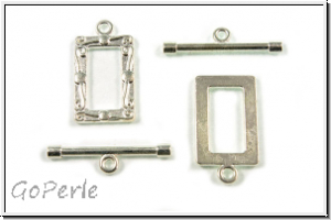 Toggle-Verschluss "Bilderrahmen", 21x11mm, silberfb., Metall, 1 Stk.