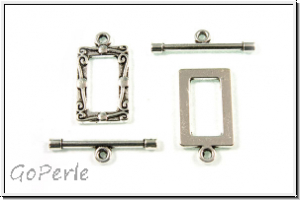 Toggle-Verschluss "Bilderrahmen", 21x11mm, antiksilberfb., Metall, 1 Stk.
