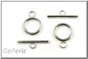 Toggle-Verschluss "Simple Ring", 19x14mm, silberfb., Metall, 1 Stk.