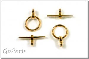 Toggle-Verschluss "Simple Ring, vertikal", 17x11mm, goldfb., Tibetsilber, 1 Stk.