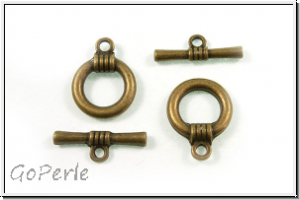 Toggle-Verschluss "String at the Ring", 18x14mm, antikmesssingfb., Zinklegierung, 1 Stk.