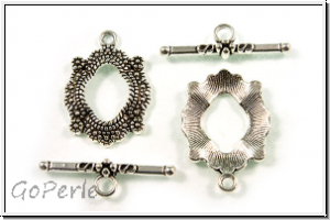 Toggle-Verschluss "Sophie", 24x17mm, antiksilberfb., Metall, 1 Stk.