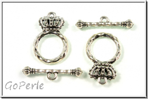Toggle-Verschluss "K�niglich", 24x15mm, antiksilberfb., Metall, 1 Stk.