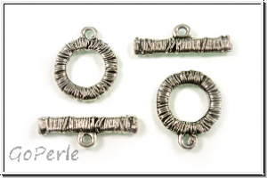 Toggle-Verschluss "Wired Ring", 19x16mm, antiksilberfb., Metall, 1 Stk.