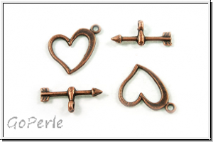 Toggle-Verschluss "Amors Pfeil II", 15x16mm, antikkupferfb., Metall, 1 Stk.
