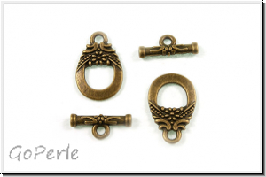 Toggle-Verschluss "Bl�mchen", 18x11mm, antikmessingfb., Metall, 1 Stk.