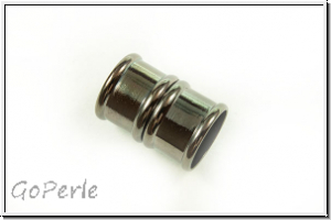 Magnetverschluss "Bamboo", 20x13mm, hematitefb., Messing, 1 Stk.
