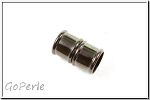 Magnetverschluss "Bamboo", 19,5x12mm, hematitefb., Messing, 1 Stk.