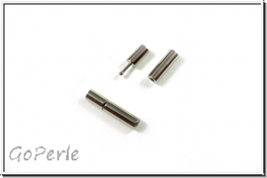 Steckverschluss "Simple", 14x3mm, antiksilberfb., Messing, 1 Stk.