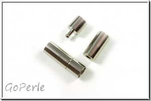Steckverschluss "Simple", 19x6mm, antiksilberfb., Messing, 1 Stk.