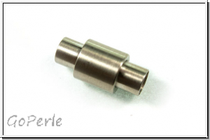 Magnetverschluss "Zylinder in Zylinder", 19x9mm, antiksilberfb., matt, Edelstahl, 1 Stk.