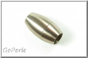 Magnetverschluss "Olive", 18x10mm, antiksilberfb., matt, Edelstahl, 1 Stk.