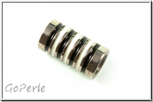 Magnetverschluss "Black & White", 18x10mm, antiksilberfb., Edelstahl, 1 Stk.