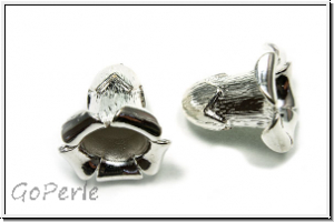 Perlenkappe (-cone) "Campanula", 20x21mm, silberfb., Messing, 1 Stk.