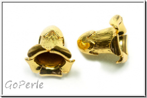Perlenkappe (-cone) "Campanula", 20x21mm, goldfb., Messing, 1 Stk.