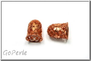 Perlenkappe (-cone) "Hollow Bell", 15x12mm, kupferfb., Messing, 1 Stk.