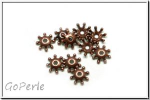 Perlenkappe "Osteospermum", 2,5x9mm, antikkupferfb., Metall, 10 Stk.