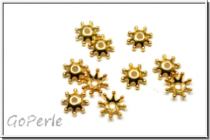 Perlenkappe "Osteospermum", 2,5x9mm, goldfb., Metall, 10 Stk.