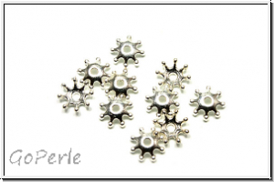 Perlenkappe "Osteospermum", 2,5x9mm, silberfb., Metall, 10 Stk.