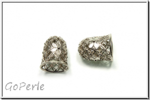 Perlenkappe (-cone) "Hollow Bell", 15x12mm, antiksilberfb., Messing, 1 Stk.