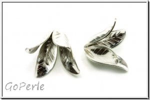 Perlenkappe (-cone) "Blooming Flower", 17x24mm, silberfb., Messing, 2 Stk.