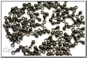 Anh�nger "Little Drop", 6,5x3mm, hematitefb., Metall, 25 Stk.