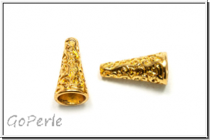 Perlenkappe (-cone) "Wild Nature", 20x10mm, goldfb., Messing, 1 Stk.