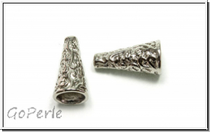 Perlenkappe (-cone) "Wild Nature", 20x10mm, antiksilberfb., Messing, 1 Stk.
