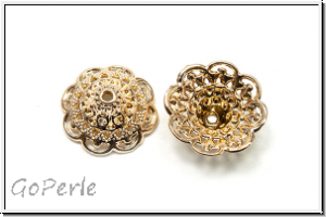 Perlenkappe "Strohhut", 7x19mm, goldfb., Metall, 2 Stk.
