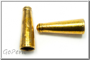 Perlenkappe (-cone) "Rough", 35x12mm, antikgoldfb., Metall, 1 Stk.